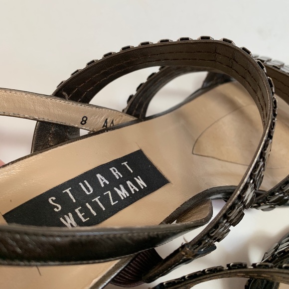 📦 MOVING SALE 🚛 Stuart Weitzman🎞block heel 3 strap sandals Sz 8 - Picture 3 of 8